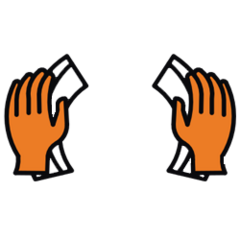 Icon for presence sensor: Hands on the remote control illustrating the function that machine operation is only enabled when one or both hands of the operator are on the transmitter.