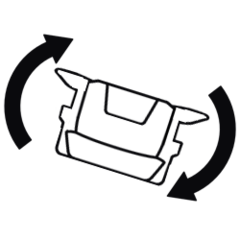 Icon of a remote control with an integrated tilt sensor for monitoring tilt angle and automatic signal transmission.