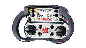 Foto des T5 Joystickgeräts, das sein robustes Design und die Bedienelemente für präzise Steuerungsanwendungen hervorhebt.