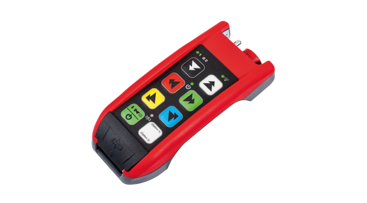 8個の2段階押しボタン、STOPスイッチ、トグルスイッチを備えたボタンデバイスTGD-8、オプションでRGB LEDステータス表示付き。